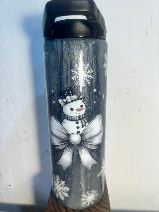 Gray Woodgrain Snowman