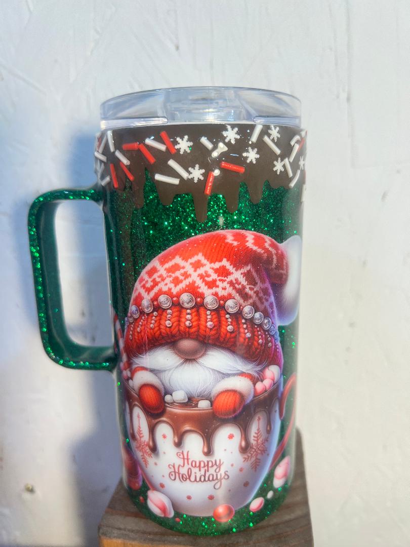 Green Glitter Gnome Coffee Mug