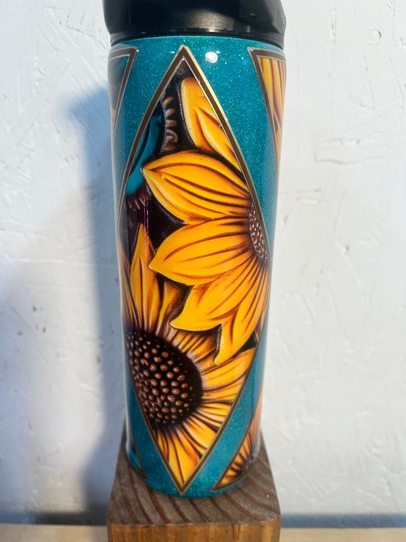 Teal Sunflower