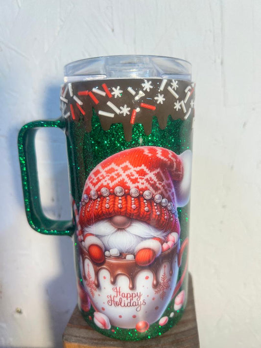 Green Glitter Gnome Coffee Mug